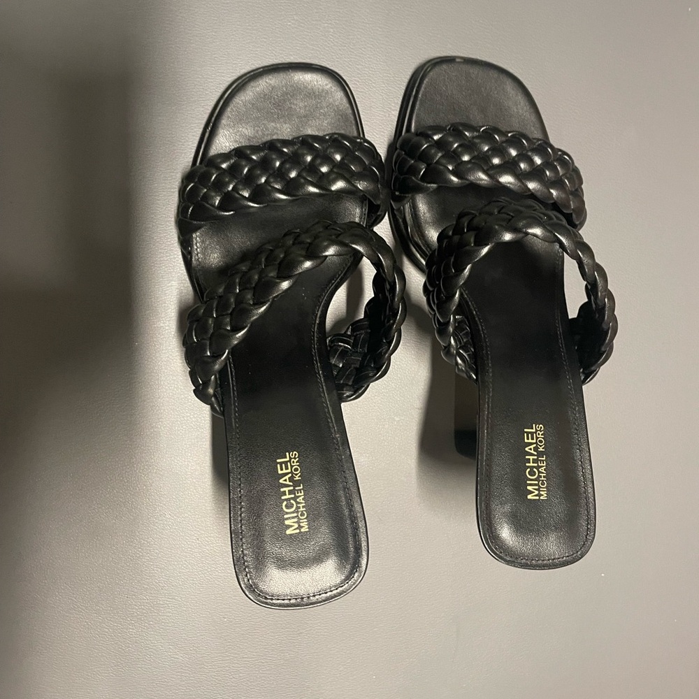 Michael Kors Elegant Black Braided Sandals